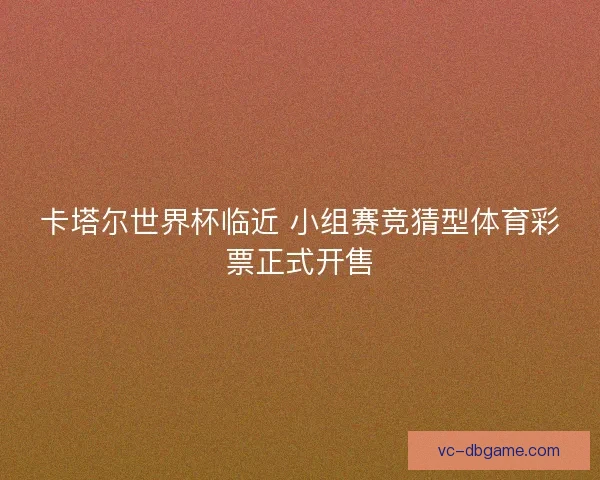 卡塔尔世界杯临近 小组赛竞猜型体育彩票正式开售